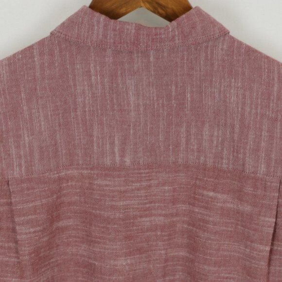 Woolrich Men's Medium Red Heather Cotton Casual Short Sleeve Button Up Shirt - Picture 4 of 8